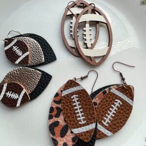 Trio of Football Earrings